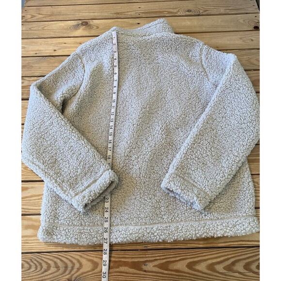 H&M Sherpa Full Zip Jacket Size Large Women’s Beige - Picture 7 of 9